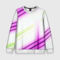 Свитшот детский Green white pink line, цвет: 3D-белый