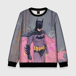 Свитшот детский Бэтмен с розовым плащом, цвет: 3D-черный