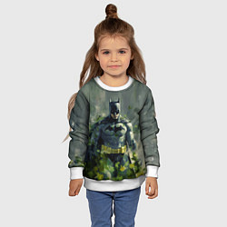 Свитшот детский Бэтмен зеленые краски, цвет: 3D-белый — фото 2