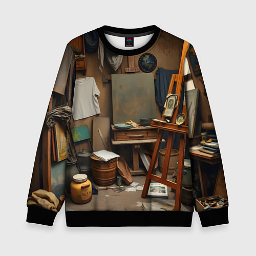 Детский свитшот Мастерская художника / 3D-Черный – фото 1