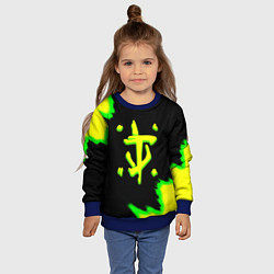 Свитшот детский Doom огненное лого краски, цвет: 3D-синий — фото 2