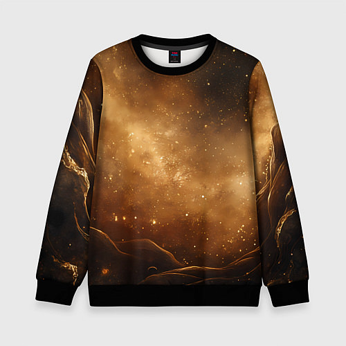 Детский свитшот Песочный фон со звездами / 3D-Черный – фото 1