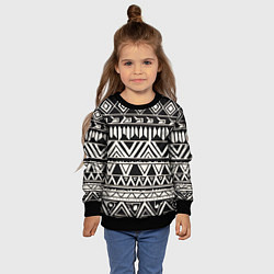 Свитшот детский Черно белый орнамент в этническом стиле, цвет: 3D-черный — фото 2