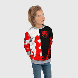Свитшот детский Ведьмак огненный, цвет: 3D-меланж — фото 2
