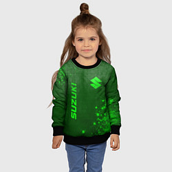 Свитшот детский Suzuki - green gradient вертикально, цвет: 3D-черный — фото 2