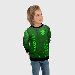 Свитшот детский Suzuki - green gradient вертикально, цвет: 3D-черный — фото 2