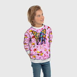 Свитшот детский Слон с крыльями бабочки, цвет: 3D-белый — фото 2