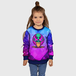 Свитшот детский Кактус в виде инопланетянина, цвет: 3D-синий — фото 2