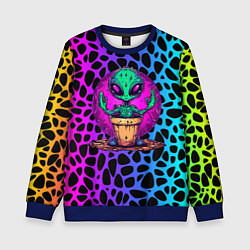 Свитшот детский Кактус инопланетянин, цвет: 3D-синий