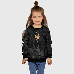Свитшот детский Skyrim golden poly, цвет: 3D-черный — фото 2