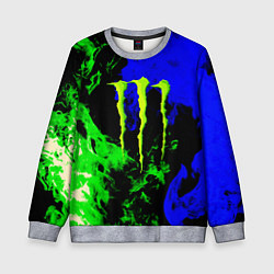 Детский свитшот Monster energy кислотный огонь