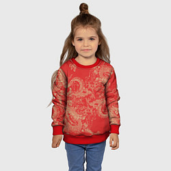 Свитшот детский Золотые драконы на красном, цвет: 3D-красный — фото 2