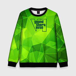 Свитшот детский GTA6 green poly, цвет: 3D-черный