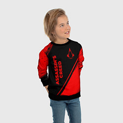 Свитшот детский Assassins Creed - red gradient вертикально, цвет: 3D-черный — фото 2