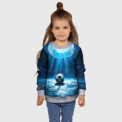 Свитшот детский Футбольный мяч в синем, цвет: 3D-меланж — фото 2