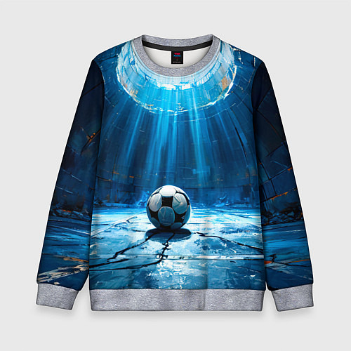Детский свитшот Футбольный мяч в синем / 3D-Меланж – фото 1