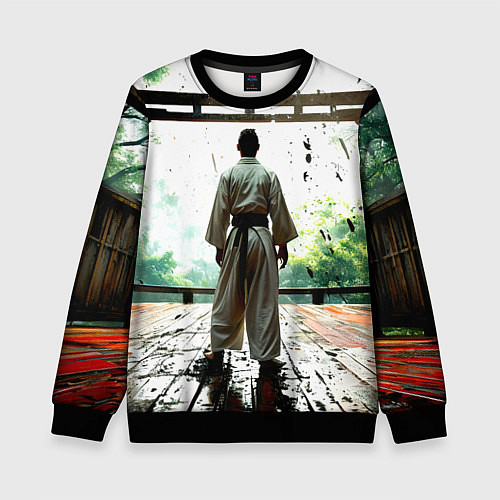 Детский свитшот Боец айкидо в Японии / 3D-Черный – фото 1