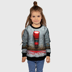 Свитшот детский Кикбоксеркие перчатки на сером, цвет: 3D-черный — фото 2