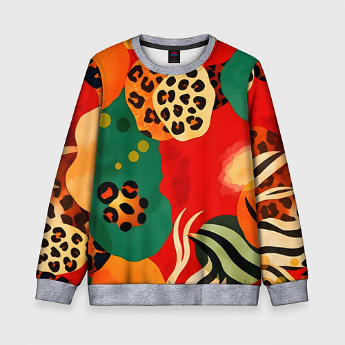Детский свитшот Анималистичный африканский паттерн / 3D-Меланж – фото 1