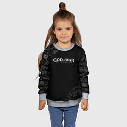 Свитшот детский Бог войны японские символы, цвет: 3D-меланж — фото 2