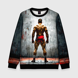 Свитшот детский Рестлер на синем, цвет: 3D-черный