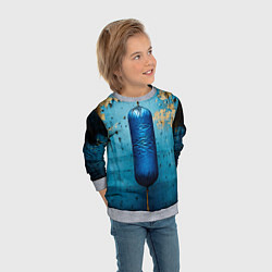 Свитшот детский Синяя боксерская груша, цвет: 3D-меланж — фото 2