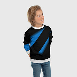 Свитшот детский Color blue black line, цвет: 3D-белый — фото 2