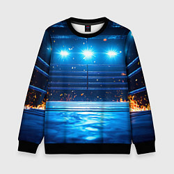 Свитшот детский Синий ринг в огне, цвет: 3D-черный