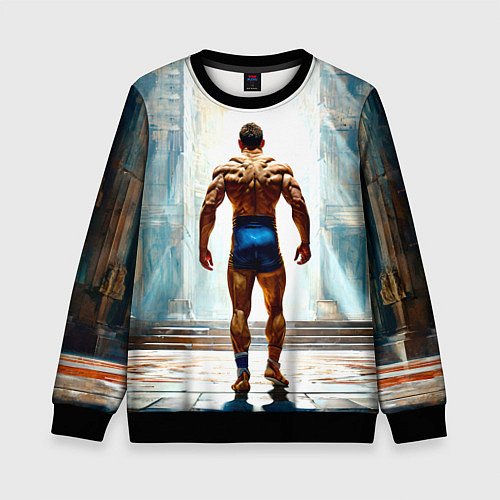 Детский свитшот Греко-римский борец / 3D-Черный – фото 1