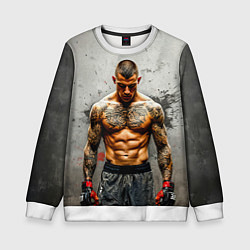 Свитшот детский Дастин Порье на сером, цвет: 3D-белый