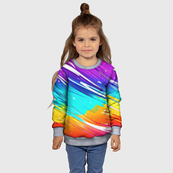 Свитшот детский Радужные брызги краски текстура, цвет: 3D-меланж — фото 2