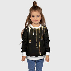 Свитшот детский Мед на коричневой текстуре, цвет: 3D-белый — фото 2