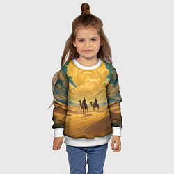 Свитшот детский В пустыне на верблюдах, цвет: 3D-белый — фото 2