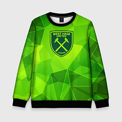 Свитшот детский West Ham green poly, цвет: 3D-черный
