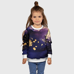 Свитшот детский Золотая краска на текстуре, цвет: 3D-белый — фото 2
