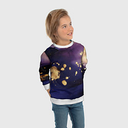 Свитшот детский Золотая краска на текстуре, цвет: 3D-белый — фото 2