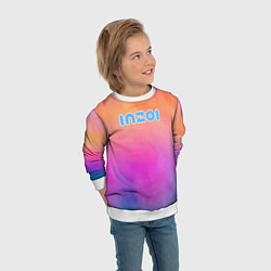 Свитшот детский Inzoi розово-оранжевый фон, цвет: 3D-белый — фото 2