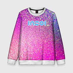 Свитшот детский Inzoi лого и розовые блестки, цвет: 3D-белый