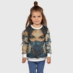 Свитшот детский Портрет Китаны - Мортал комбат, цвет: 3D-белый — фото 2