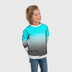 Свитшот детский Серо-голубой светлый градиент, цвет: 3D-белый — фото 2