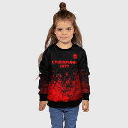 Свитшот детский Cyberpunk 2077 - red gradient посередине, цвет: 3D-черный — фото 2