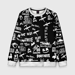 Свитшот детский Черно белые логотипы игр, цвет: 3D-белый