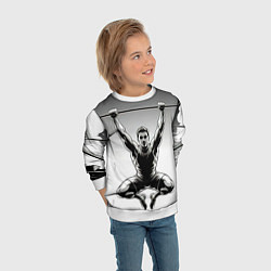 Свитшот детский Турникмен в чб, цвет: 3D-белый — фото 2