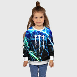 Свитшот детский Monster energy electro, цвет: 3D-белый — фото 2