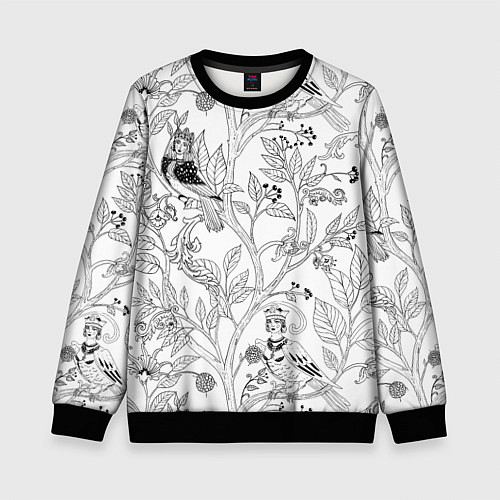 Детский свитшот Птицы Сирин / 3D-Черный – фото 1