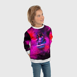 Свитшот детский Космонавт в космическом море, цвет: 3D-белый — фото 2