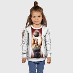 Свитшот детский Толкательница ядра, цвет: 3D-белый — фото 2