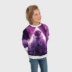 Свитшот детский Космонавт и фиолетовый космос, цвет: 3D-белый — фото 2