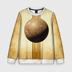 Свитшот детский Ядро для талкания на бежевом, цвет: 3D-белый