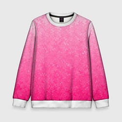 Свитшот детский Розовый градиент с узором, цвет: 3D-белый